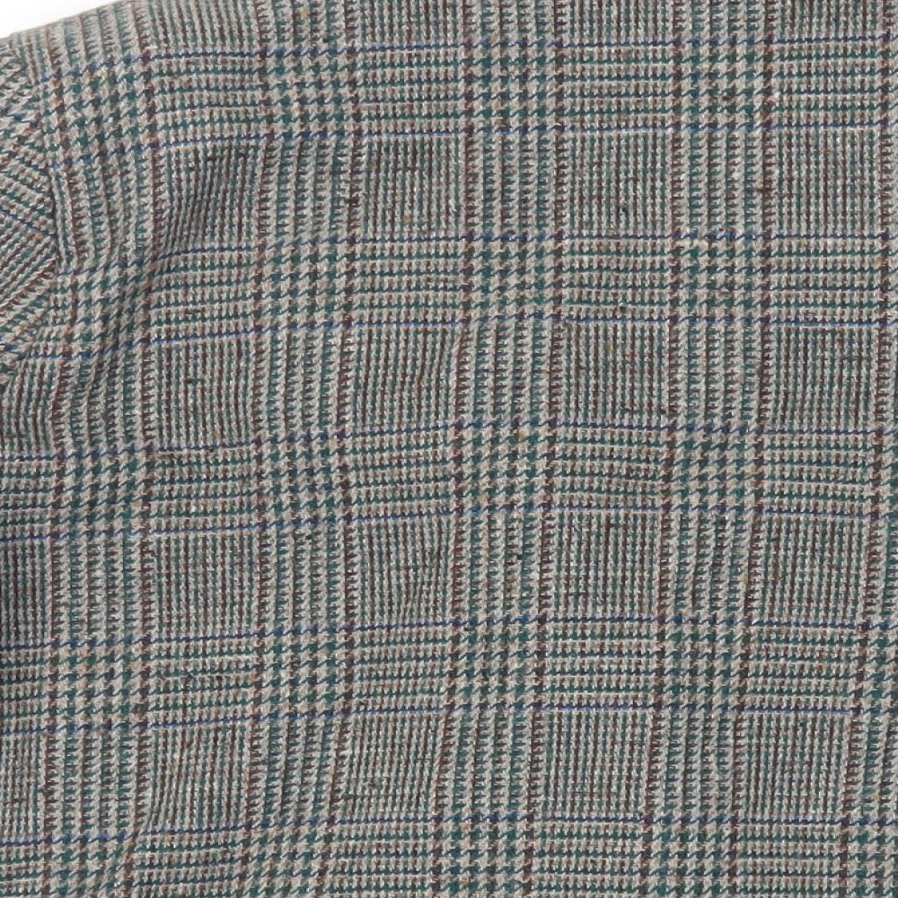 The Label Collection Womens Brown Plaid Jacket Blazer Size 18 Button - Vintage