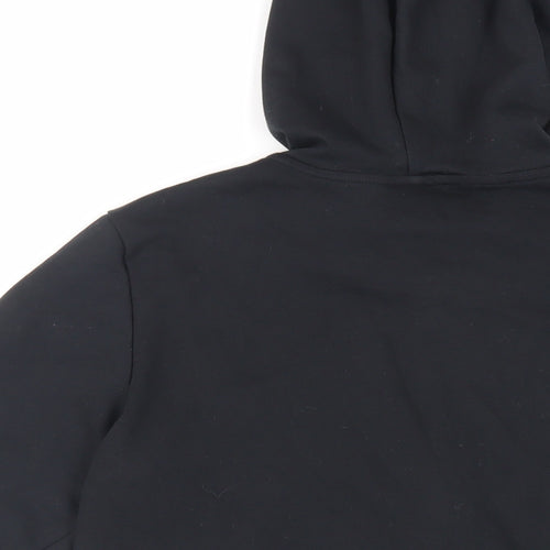 adidas Womens Black Cotton Full Zip Hoodie Size 2XS Zip - Logo Pockets
