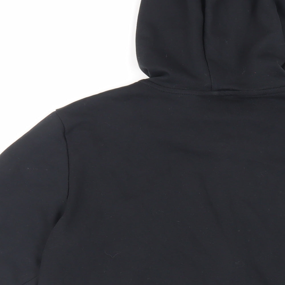 adidas Womens Black Cotton Full Zip Hoodie Size 2XS Zip - Logo Pockets