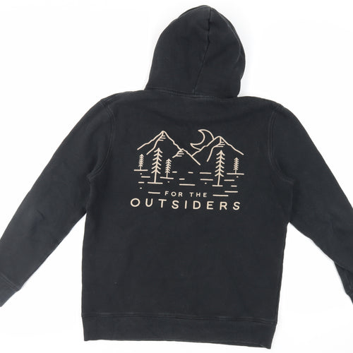 Passenger Mens Black Cotton Pullover Hoodie Size M