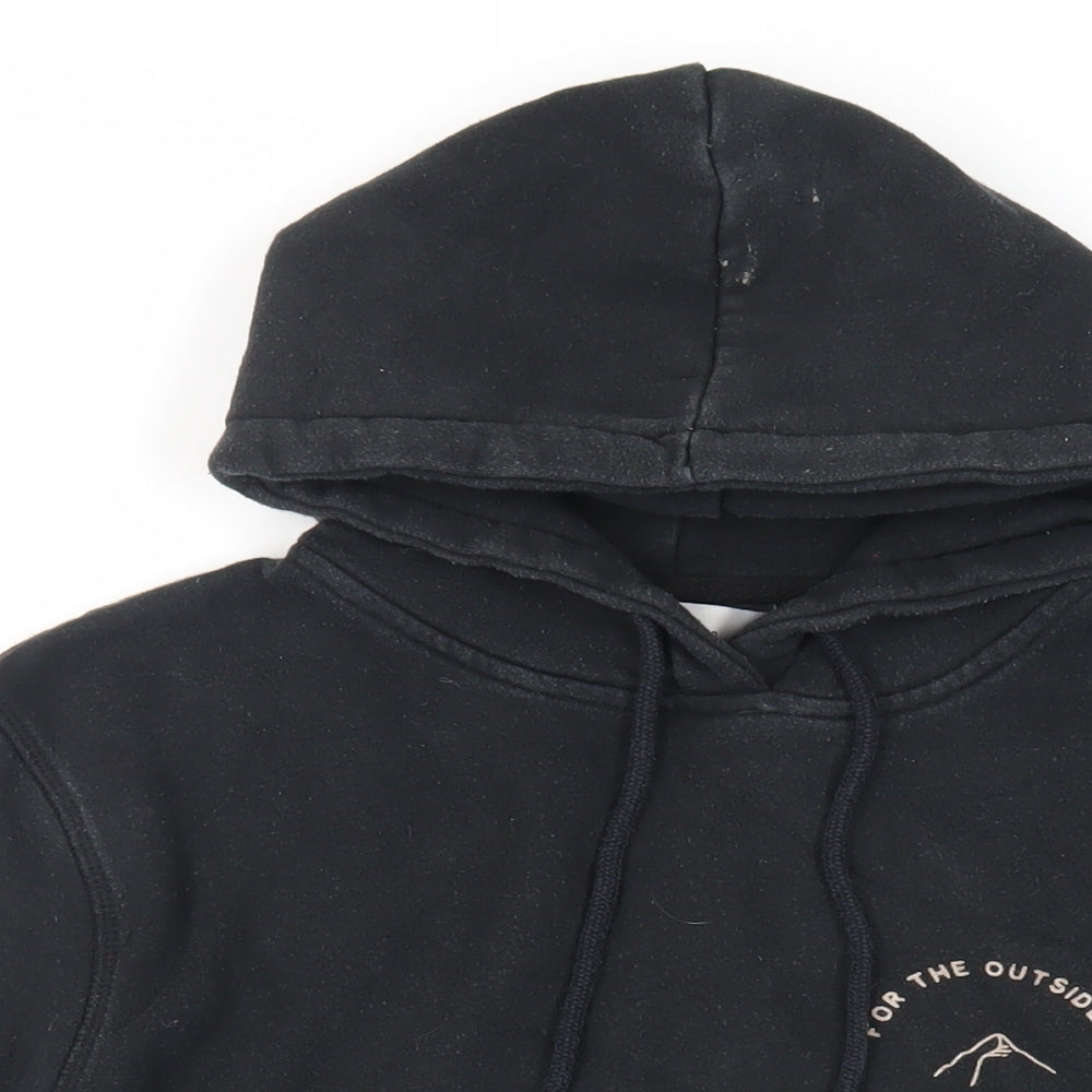 Passenger Mens Black Cotton Pullover Hoodie Size M