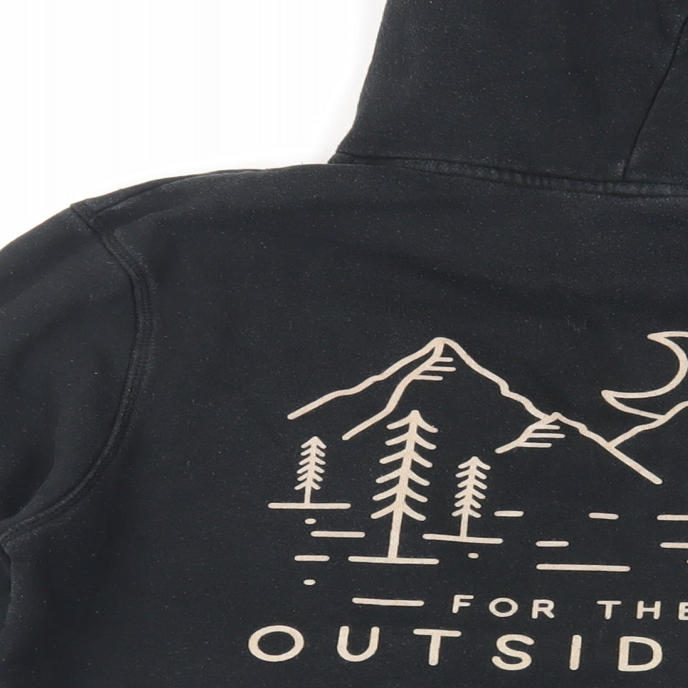 Passenger Mens Black Cotton Pullover Hoodie Size M