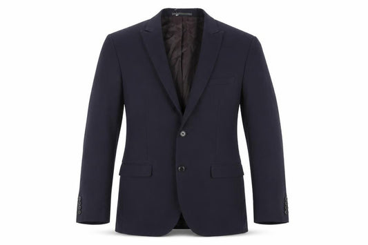 Front view of Next men’s blue polyester jacket suit jacket, size 40, regular