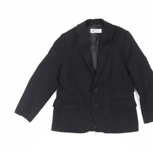 H&M Boys Black Jacket Blazer Size 5-6 Years Button