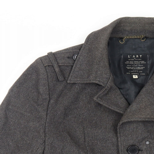 River Island Mens Grey Jacket Size S Zip