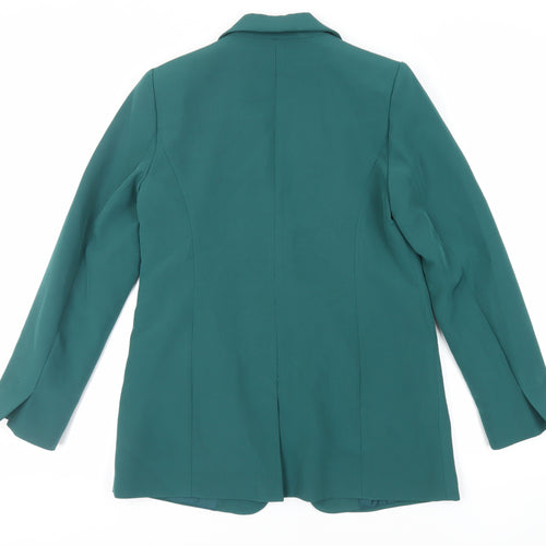 M&Co Womens Green Jacket Blazer Size 10 Button