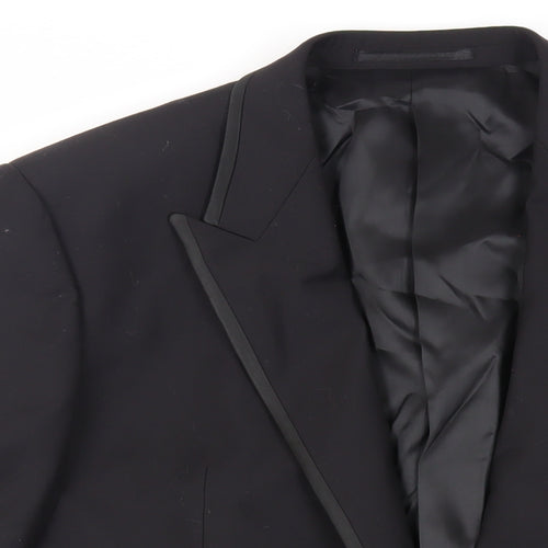 Autograph Mens Black Wool Tuxedo Suit Jacket Size 44 Regular