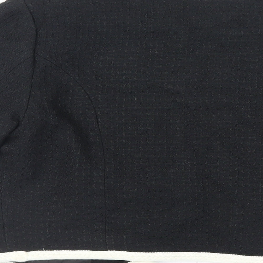 H&M Womens Black Jacket Blazer Size 10 Hook & Eye - Contrasting Trim