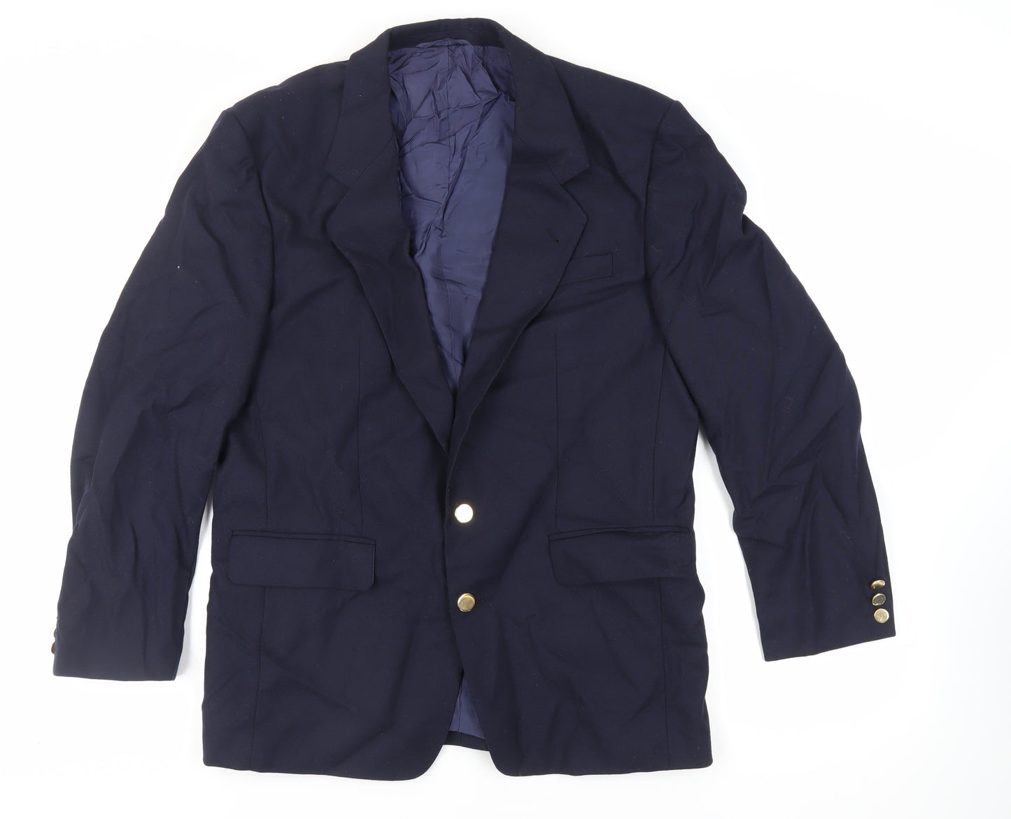 Image Mens Blue Wool Jacket Blazer Size 40 Regular - Vintage