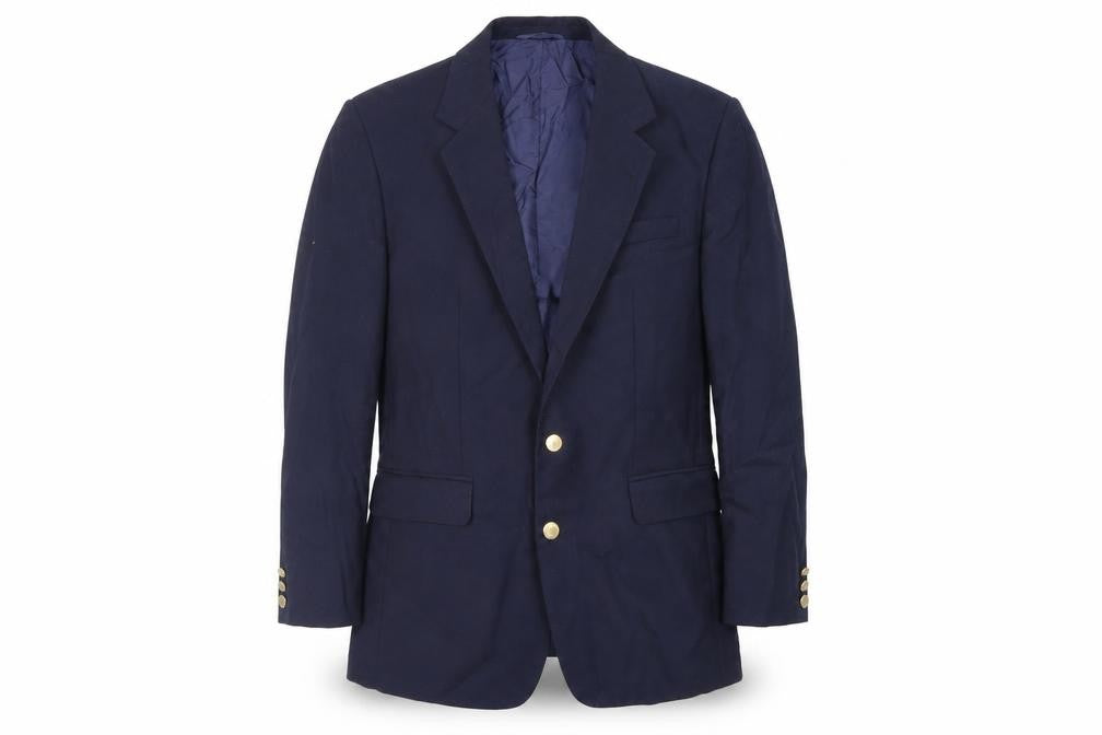Front view of Image men’s blue wool jacket blazer, size 40, regular - vintage