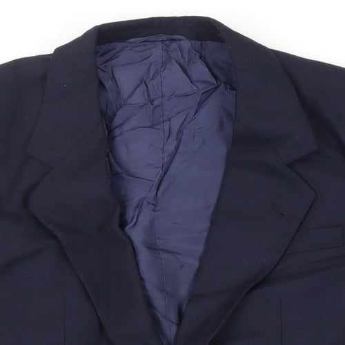 Image Mens Blue Wool Jacket Blazer Size 40 Regular - Vintage