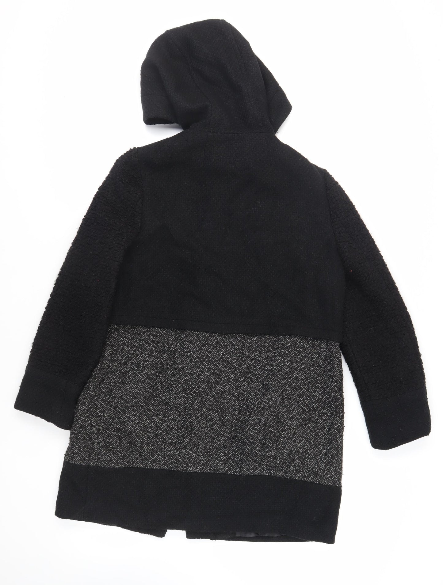 Red Herring Womens Black Overcoat Coat Size 12 Snap - Duffle Coat