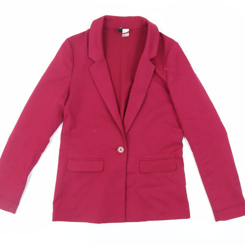 Divided by H&M Womens Pink Jacket Blazer Size 6 Button - Unlined