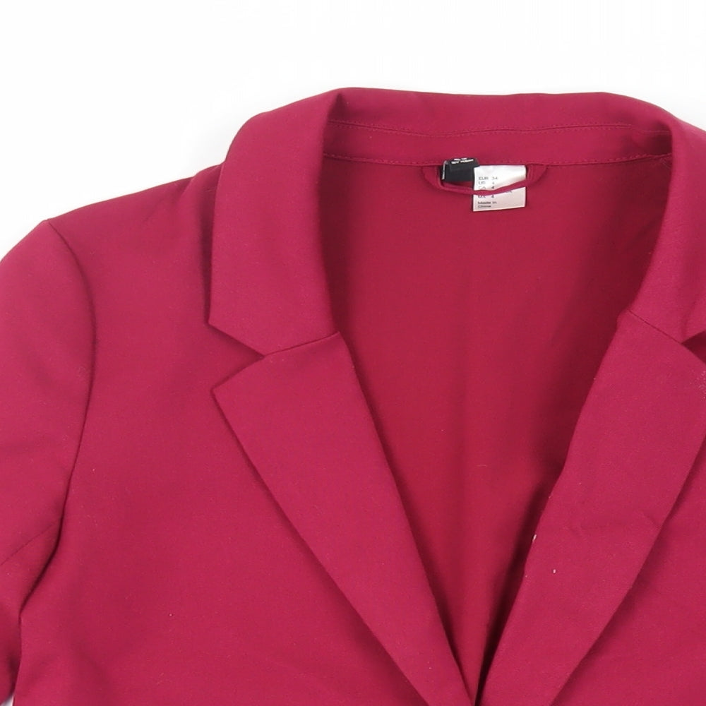Divided by H&M Womens Pink Jacket Blazer Size 6 Button - Unlined