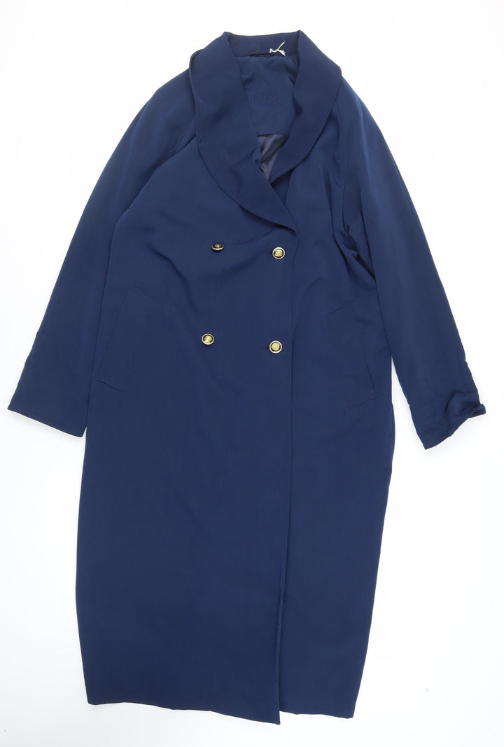 Telemac Womens Blue Overcoat Coat Size 12 Button