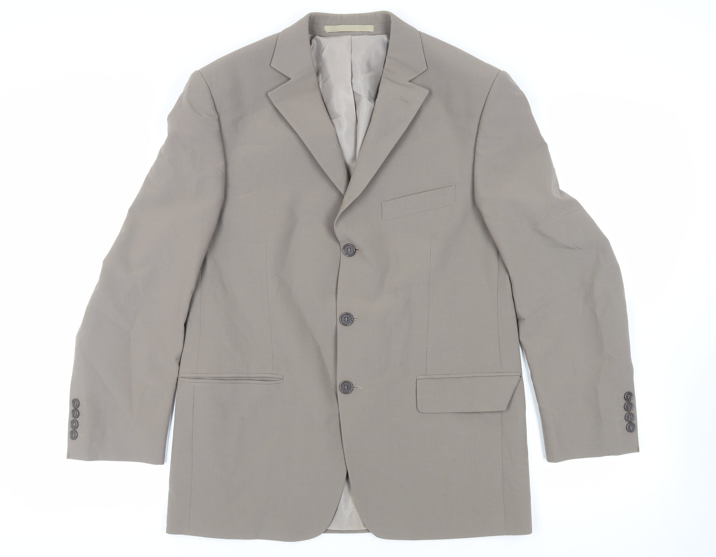 Marks and Spencer Mens Beige Polyester Jacket Suit Jacket Size 40 Regular