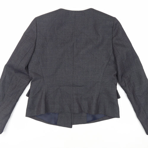 Hobbs Womens Blue Geometric Jacket Blazer Size 14 - Open