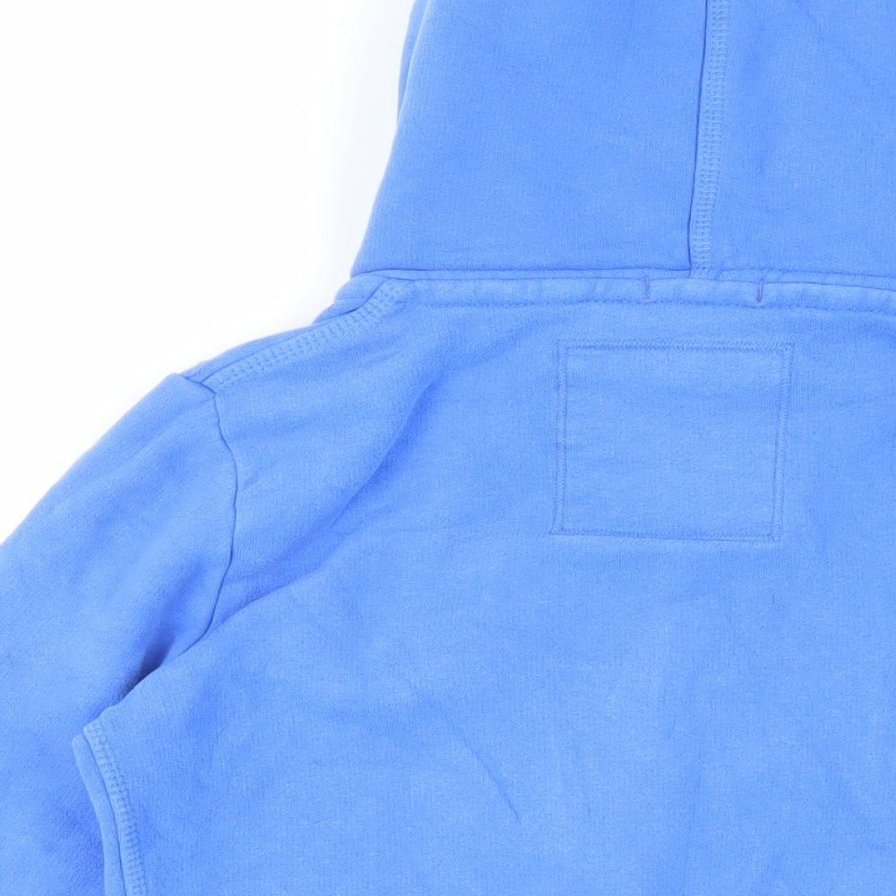 Superdry Womens Blue Cotton Full Zip Hoodie Size S Zip - Logo Pockets