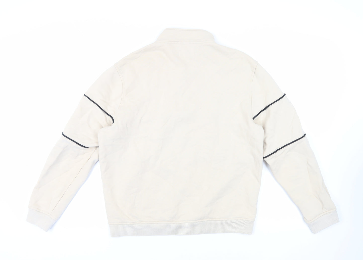 Parlez Mens Beige Cotton Pullover Sweatshirt Size M - Logo