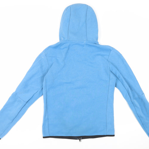 Nike Womens Blue Cotton Full Zip Hoodie Size XS Zip - Logo