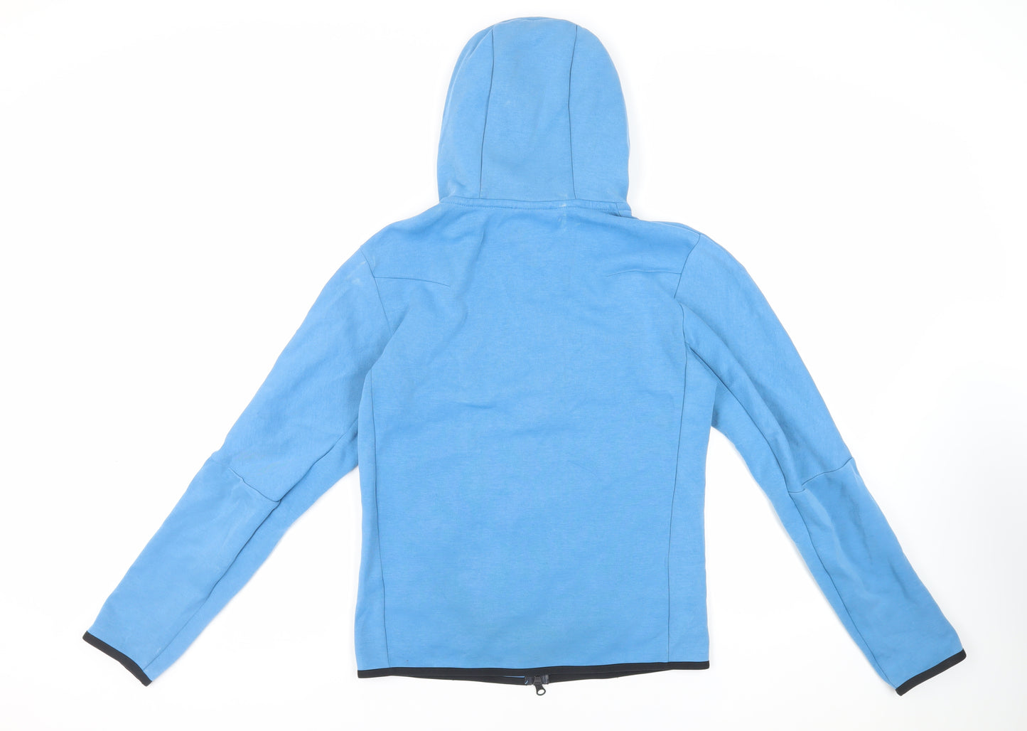 Nike Womens Blue Cotton Full Zip Hoodie Size XS Zip - Logo
