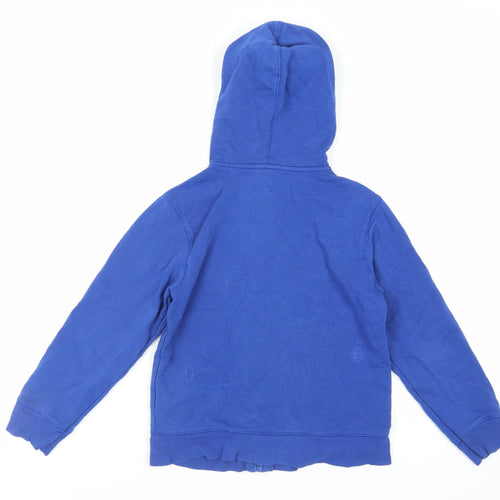 Gap Boys Blue Cotton Full Zip Hoodie Size 8-9 Years Zip - Logo Pockets