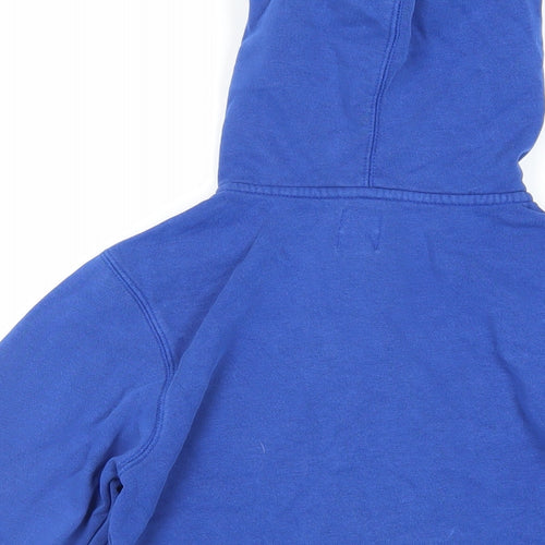 Gap Boys Blue Cotton Full Zip Hoodie Size 8-9 Years Zip - Logo Pockets