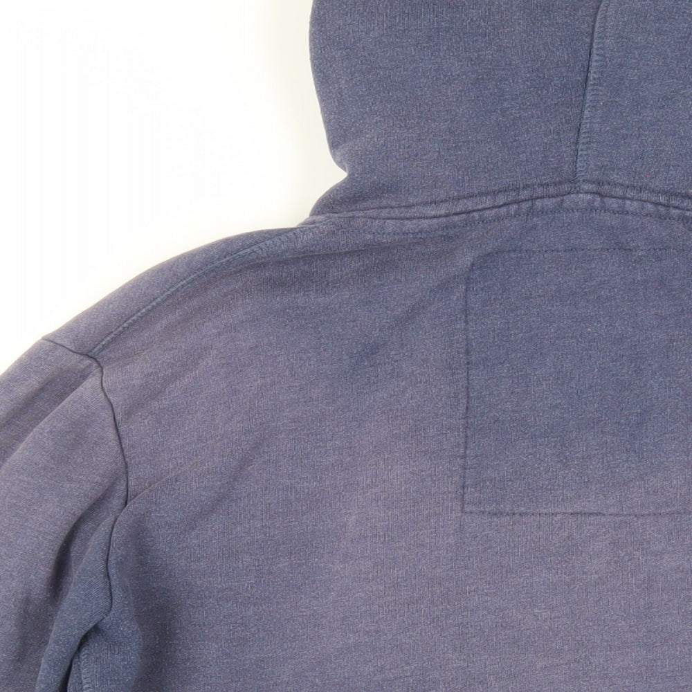 Superdry Mens Blue Cotton Full Zip Hoodie Size S - Logo Pockets