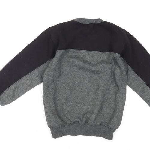 adidas Boys Grey Cotton Pullover Sweatshirt Size 9-10 Years Pullover - Logo