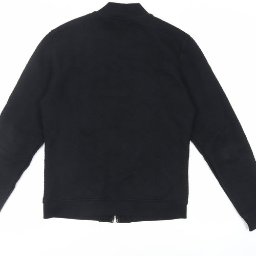 Reiss Mens Black Cotton Full Zip Sweatshirt Size M - Textured