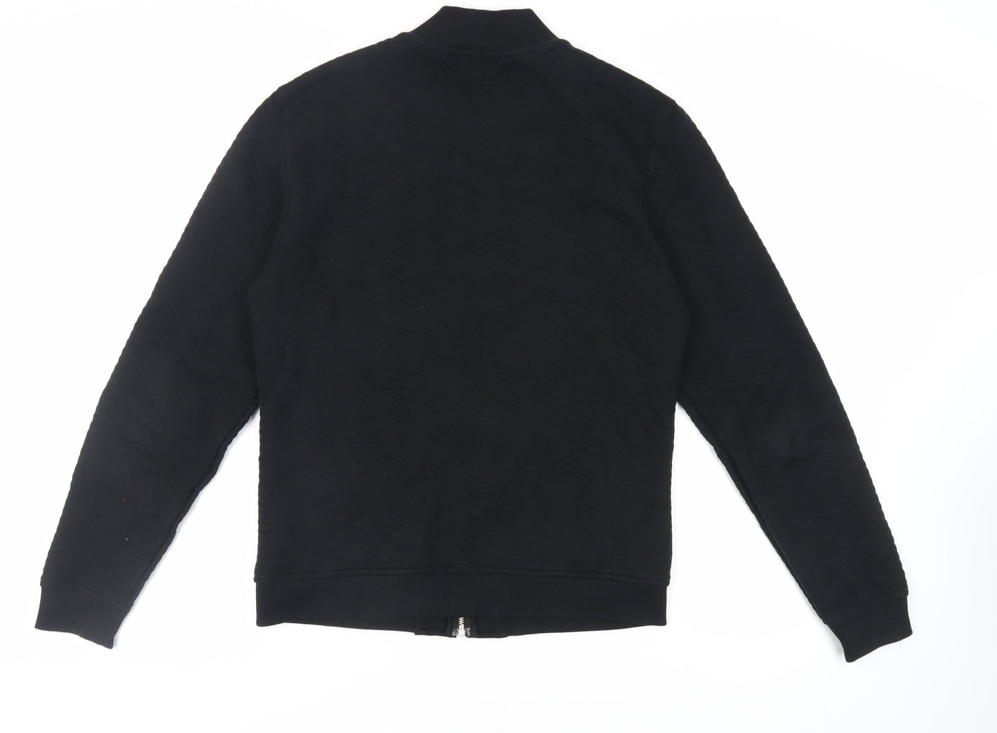 Reiss Mens Black Cotton Full Zip Sweatshirt Size M - Textured