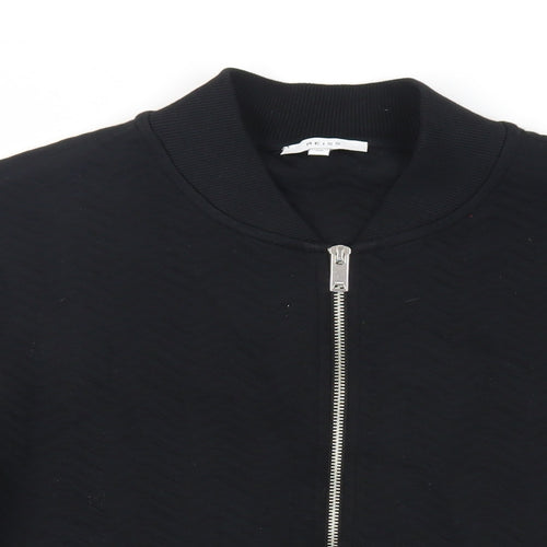 Reiss Mens Black Cotton Full Zip Sweatshirt Size M - Textured