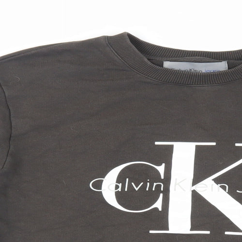 Calvin Klein Jeans Mens Green Cotton Pullover Sweatshirt Size XS - Logo
