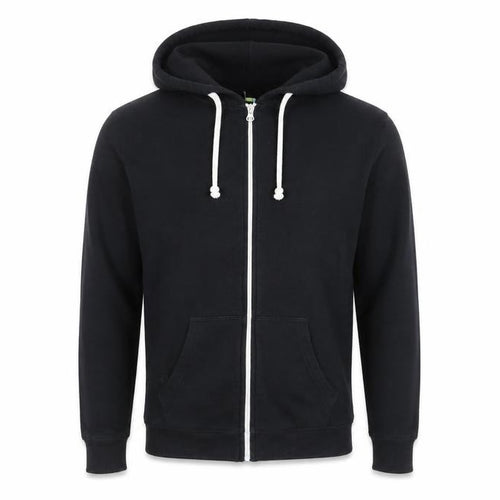 Teemill Mens Black Cotton Full Zip Hoodie Size S - Pockets