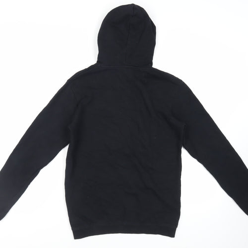 Teemill Mens Black Cotton Full Zip Hoodie Size S - Pockets
