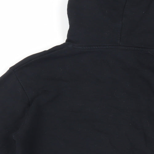 Teemill Mens Black Cotton Full Zip Hoodie Size S - Pockets