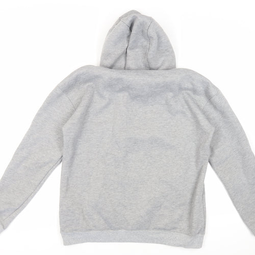 Maniere De Voir Mens Grey Cotton Pullover Hoodie Size L - Pockets