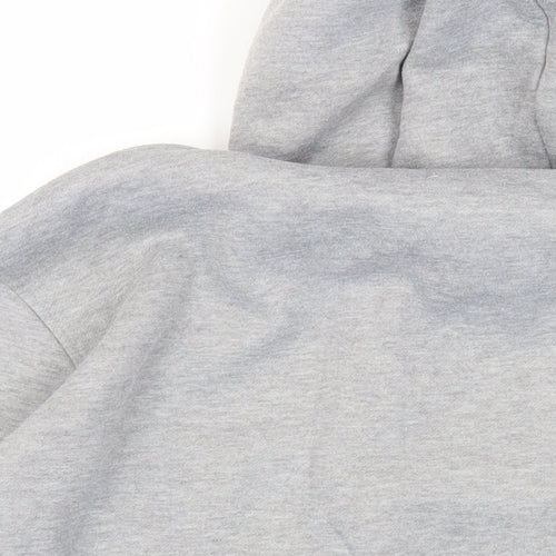 Maniere De Voir Mens Grey Cotton Pullover Hoodie Size L - Pockets