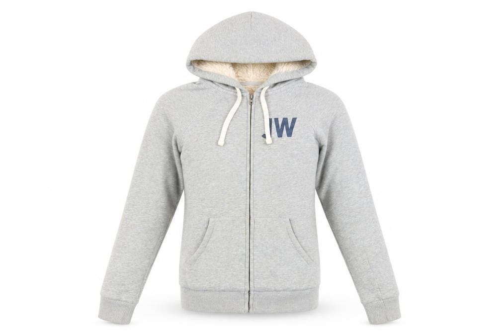 Jack Wills Womens Grey Cotton Full Zip Hoodie Size 6 Zip - Fluffy Lining