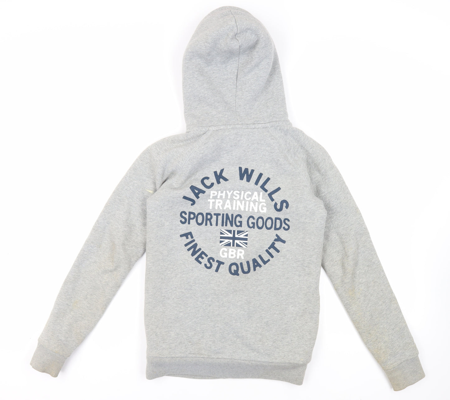 Jack Wills Womens Grey Cotton Full Zip Hoodie Size 6 Zip - Fluffy Lining