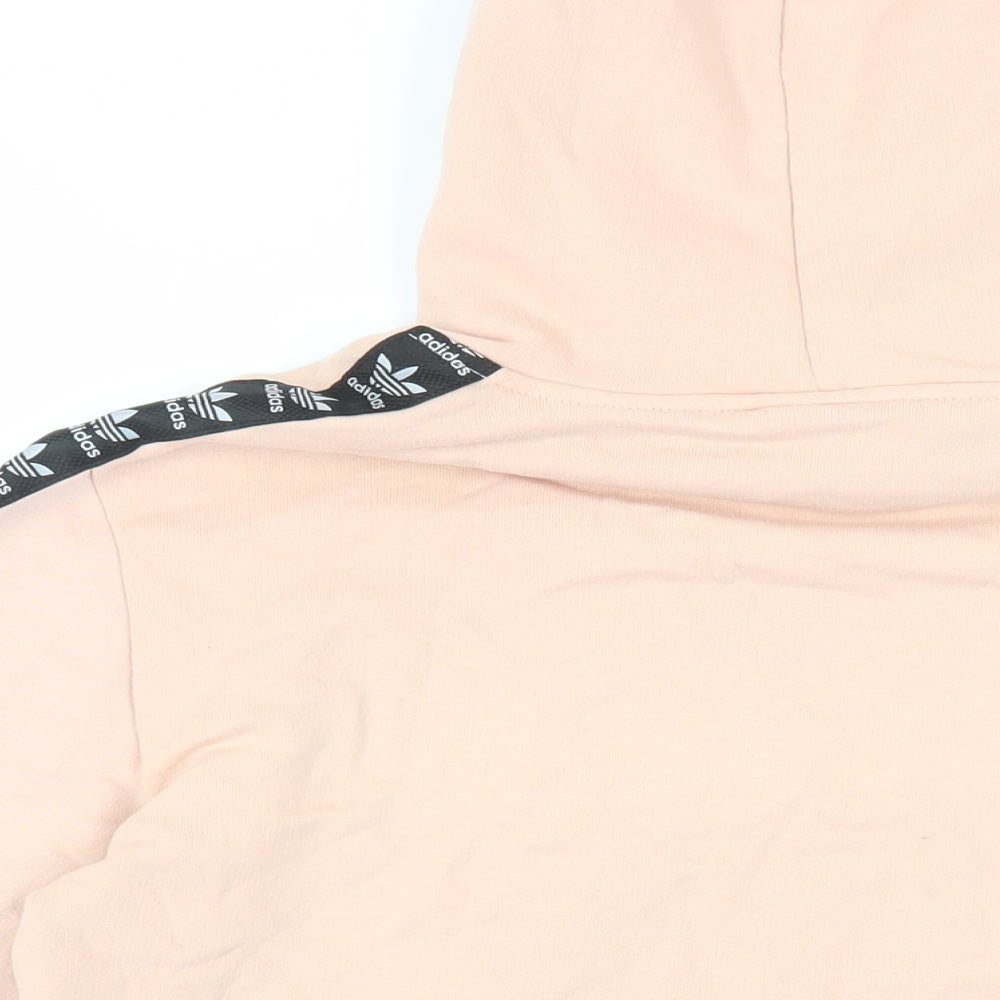 adidas Womens Pink Cotton Pullover Hoodie Size XL Pullover - Logo Pockets