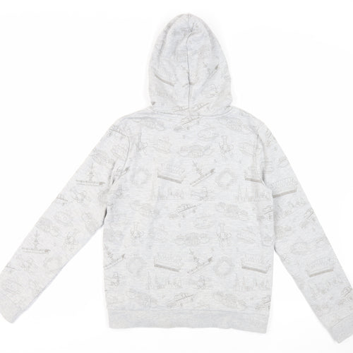 Friends Girls Grey Geometric Cotton Pullover Hoodie Size 14 Years Pullover