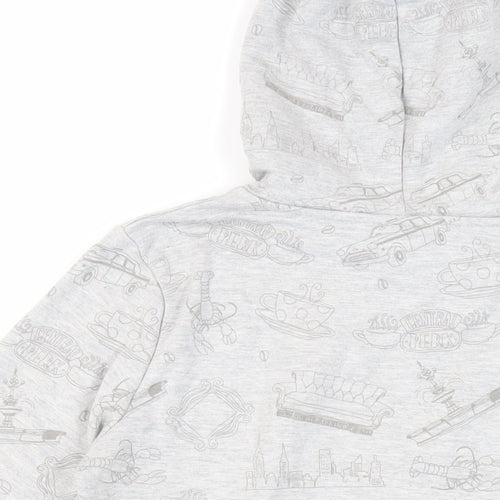 Friends Girls Grey Geometric Cotton Pullover Hoodie Size 14 Years Pullover