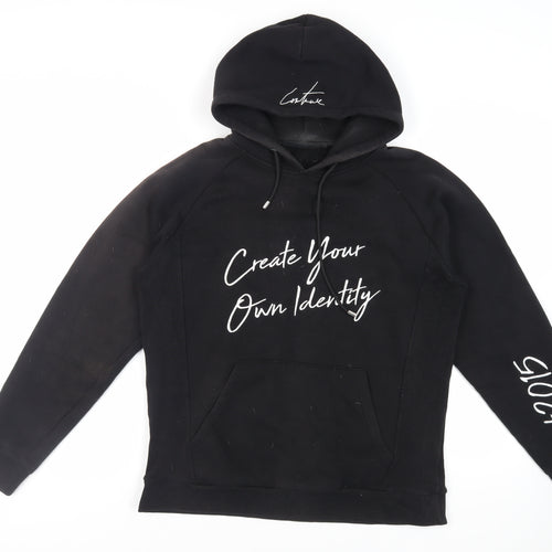 The Couture Club Mens Black Cotton Pullover Hoodie Size L - Pockets