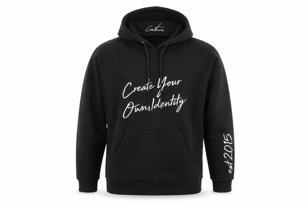 The Couture Club Mens Black Cotton Pullover Hoodie Size L - Pockets