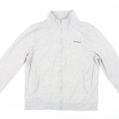 LA Gear Womens Grey Polyester Full Zip Sweatshirt Size 14 Zip - Logo Pockets