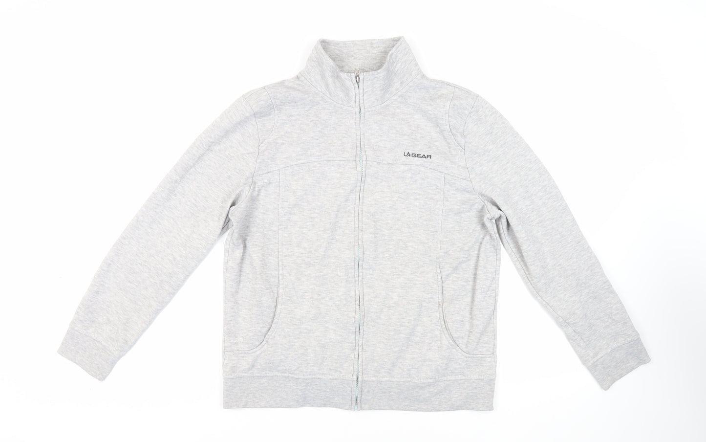 LA Gear Womens Grey Polyester Full Zip Sweatshirt Size 14 Zip - Logo Pockets