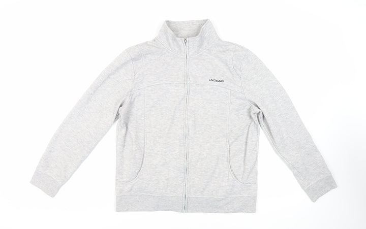LA Gear Womens Grey Polyester Full Zip Sweatshirt Size 14 Zip - Logo Pockets