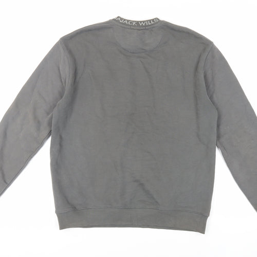 Jack Wills Mens Grey Cotton Pullover Sweatshirt Size S - Logo