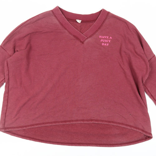 Juicy Couture Womens Pink Cotton Pullover Sweatshirt Size M Pullover